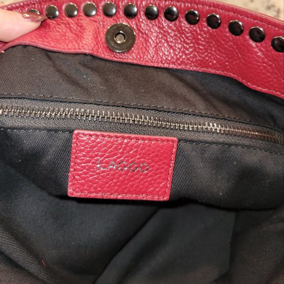 LAGGO REED-Red studded leather Tote - Picture 6 of 6